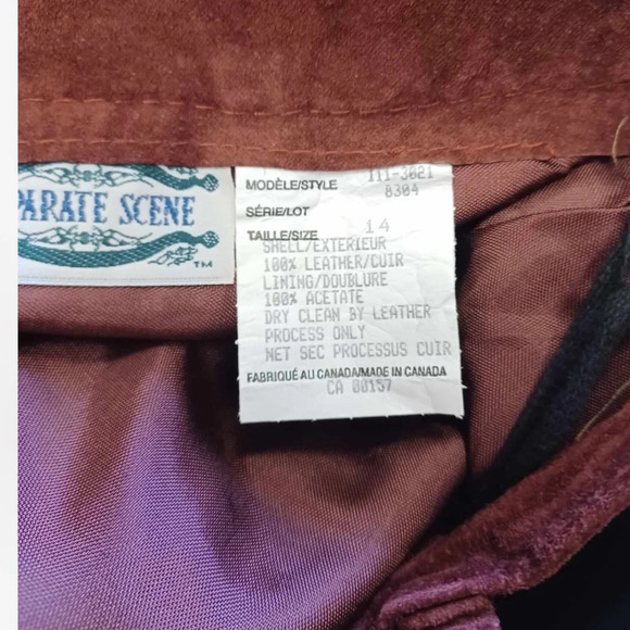 Seperate  Scene 2 Piece 100% Leather Skirt Size 14 Vest Size Large - Picture 14 of 15